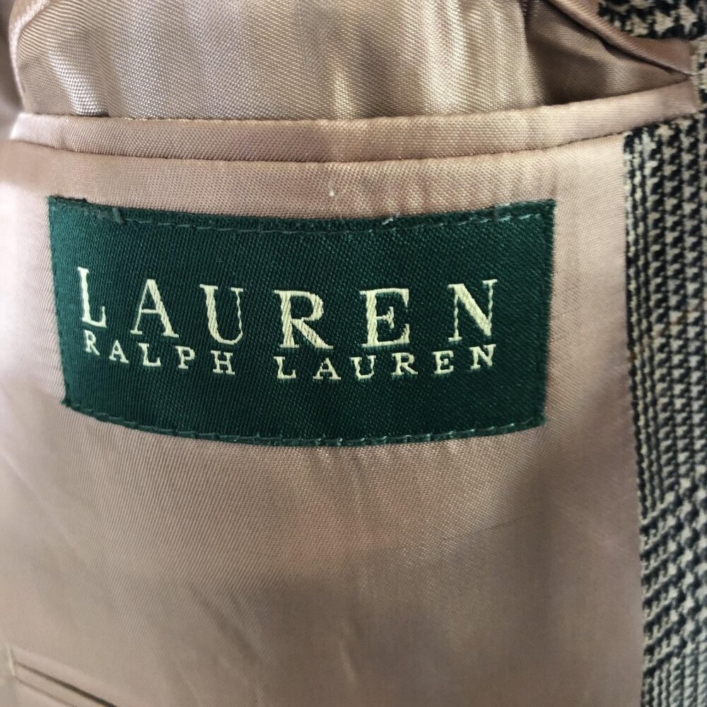 Lauren Ralph Lauren Blazer Mens 43R Brown Wool Glen Plaid Sport Coat Jacket - Picture 5 of 16